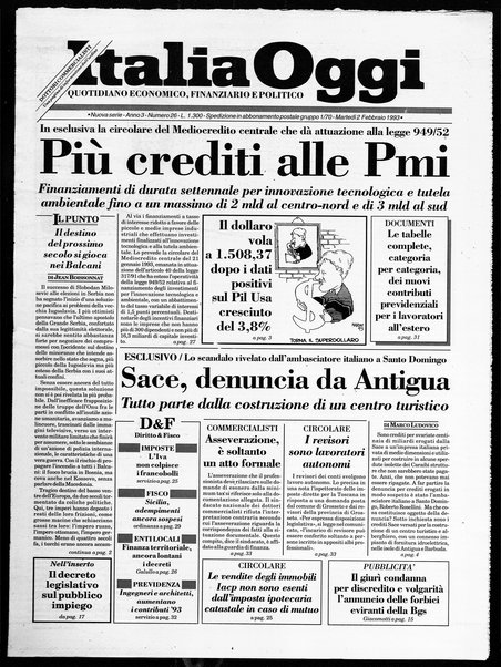 Italia oggi : quotidiano di economia finanza e politica